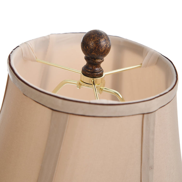 Fiona Traditional Antiqued-Bronze 3-Piece Set, Floor and Two Table Lamps