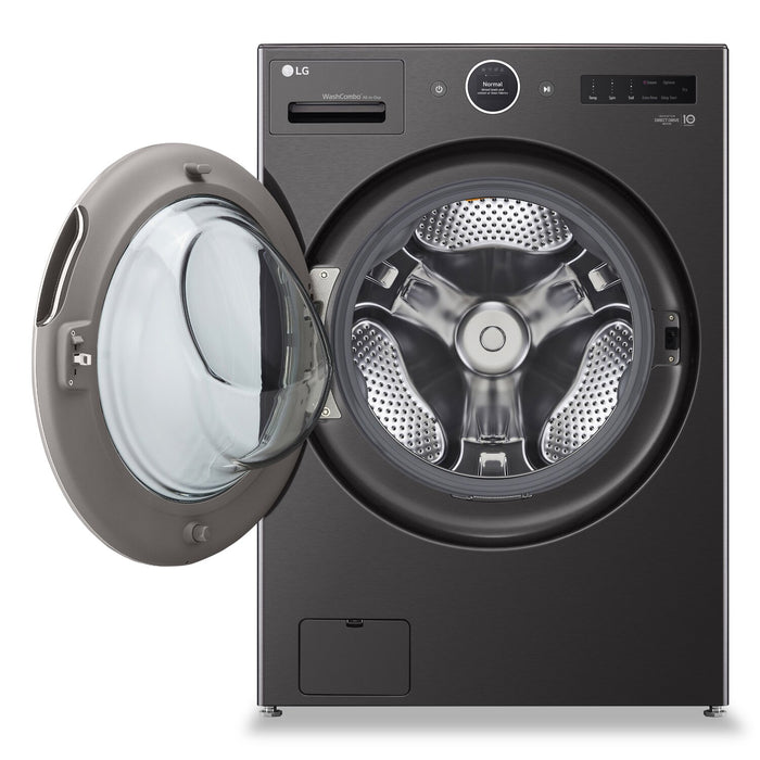 LG 5.7 Cu. Ft. Smart Front-Load High-Efficiency Steam All-in-One Laundry - Black Steel - WM6998HBA