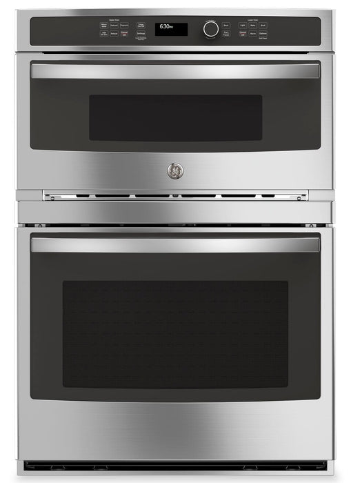 GE 30\" 6.7 Cu. Ft. Electric Wall Oven with Microwave and True European Convection - Stainless - JT3800SHSS