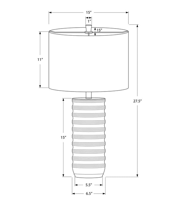 28\" Cream Textured Resin Table Lamp with Ivory Shade