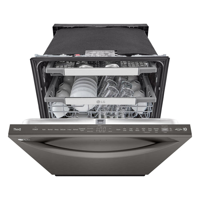 LG 24\" 42 dBA Built-In Top-Control Smart Dishwasher with QuadWash®Pro  - Smudge Proof Black Stainless Steel - LDTH7972D