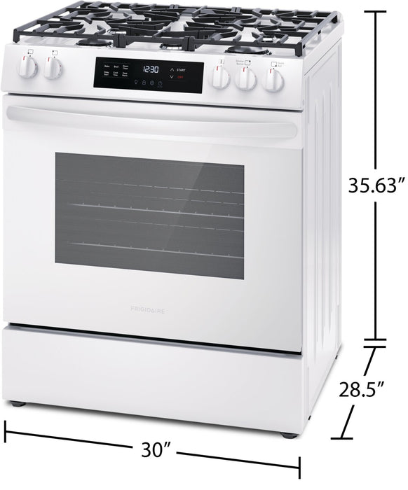 Frigidaire 5.1 Cu. Ft. Gas Range With Quick Preheat and Five Burner Cooktop - White - FCFG3062AW