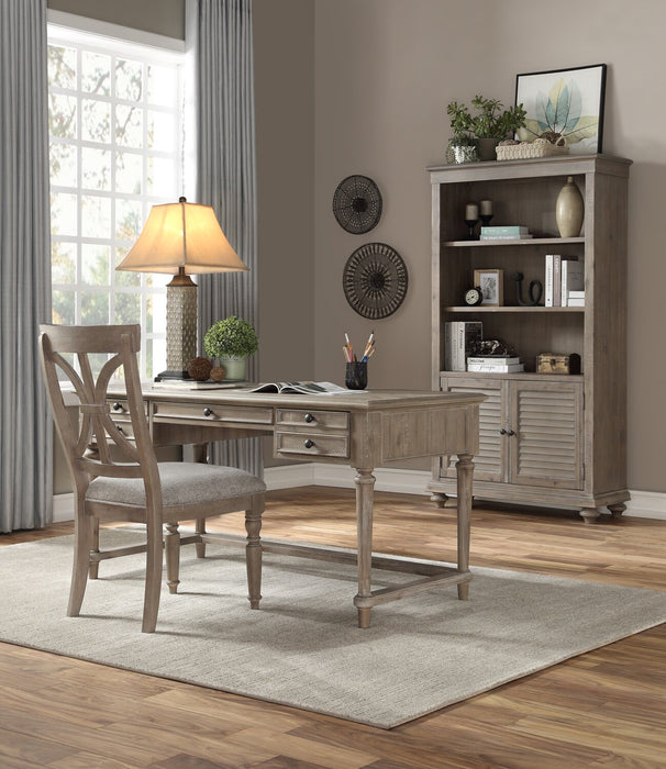 Winston 58\" Writing Office Desk with 3-Drawers - Light Brown Driftwood