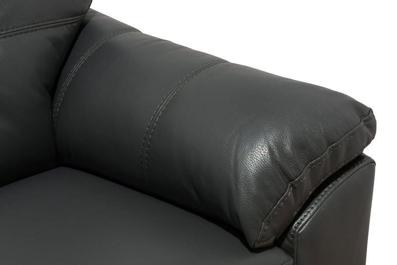 Made in Canada Addison 86\" Leather-Look Fabric Sofa with Tufted Back Cushion - Grey