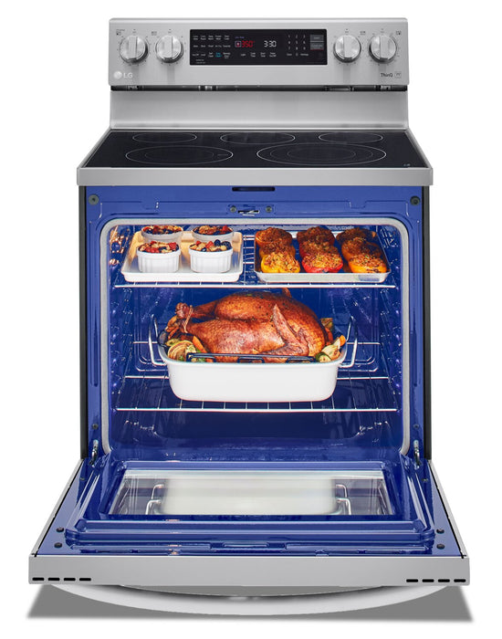 LG 6.3 Cu. Ft. Smart Electric Range with Air Fry and True Convection - Smudge Proof Stainless Steel - LREL6325F
