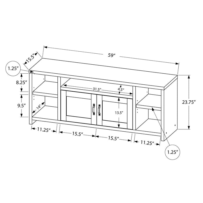 Leland 60\" TV Stand with Storage and Cable Management for TVs up to 65\"- Black