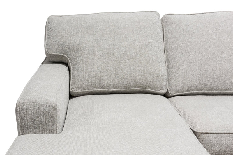 Made in Canada Verona 2-Piece Left-Facing Linen-Look Fabric Sectional with Removable Cushions - Beige