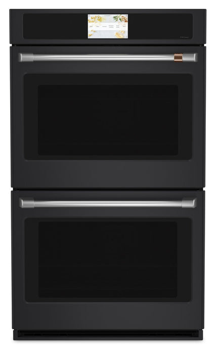 Cafe 30\" 10 Cu. Ft. Electric Double Wall Oven with True European Convection - Matte Black - CTD90DP3ND1