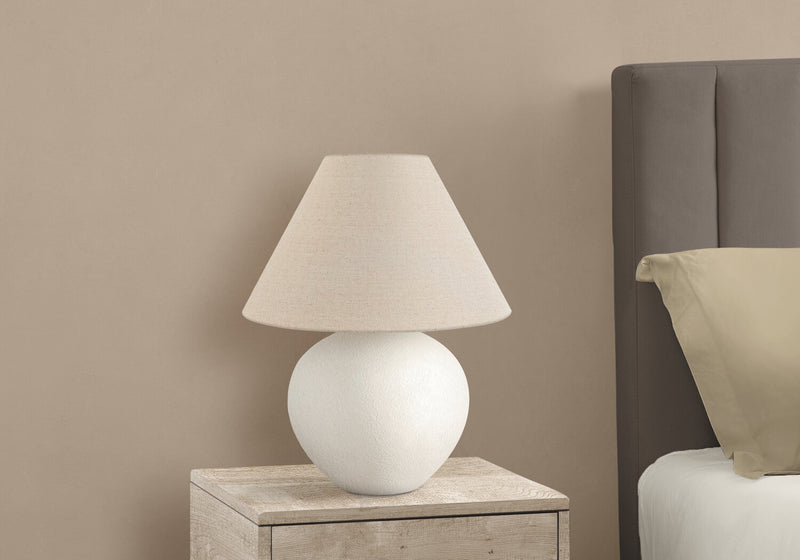 16\" Cream Ceramic with Empire Shade Table Lamp
