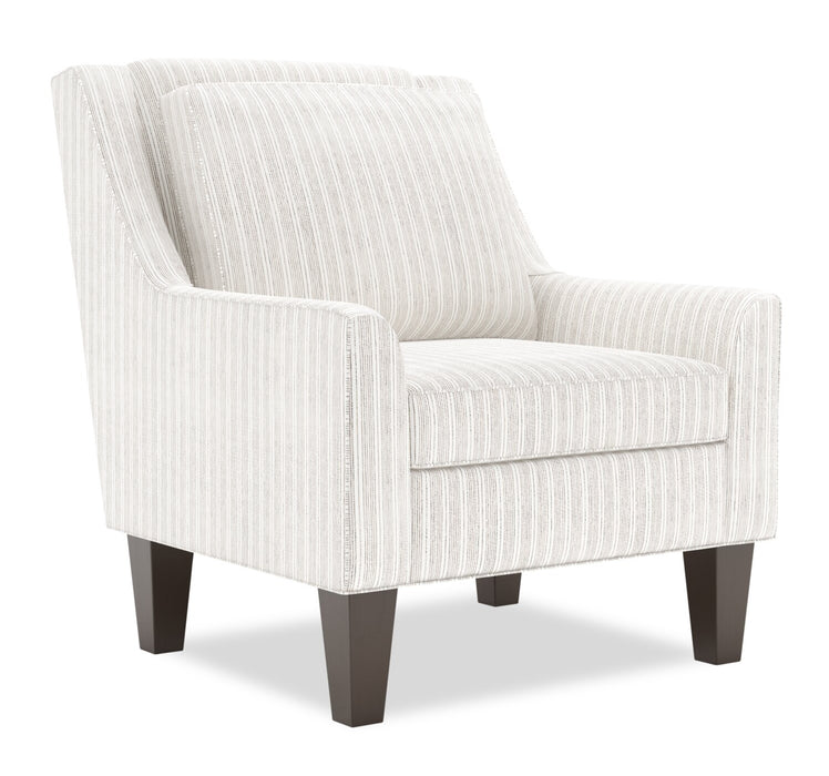 Made in Canada Sofa Lab Customizable Club 29\" Fabric Accent Chair with Wood Legs - Dolphin White