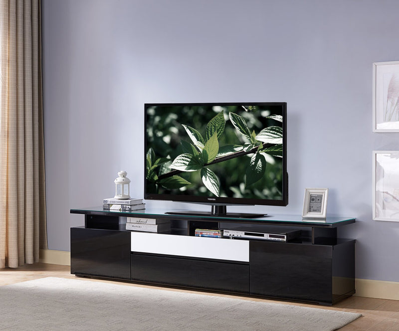 Adam 68\" Modern TV Stand with Storage and Cable Management for TVs up to 75\"- Black