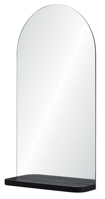 Rounded Black Mirror with Shelf - 20\" x 36\" 
