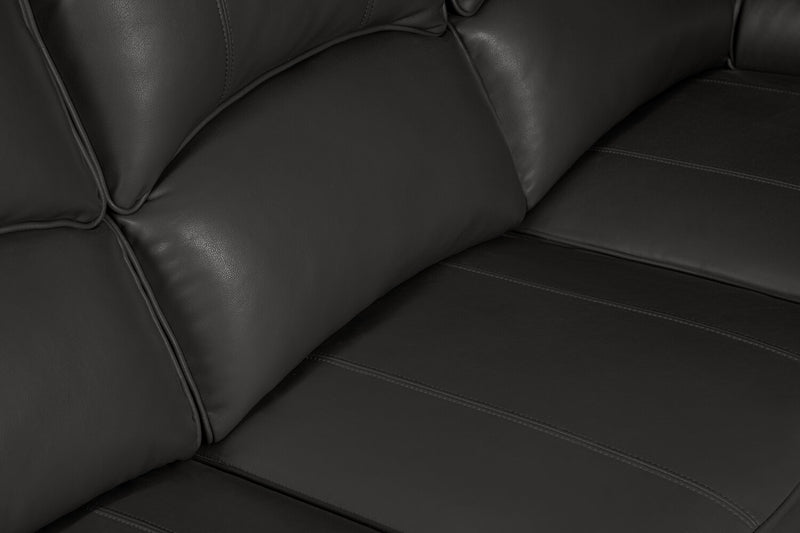 Chandler 82\" Leather-Look Fabric Reclining Sofa - Grey