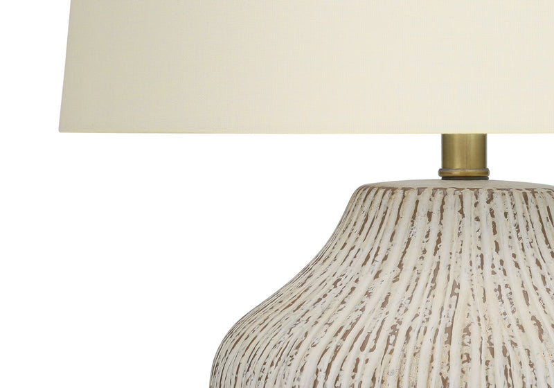 26\" Cream Textured Ceramic Table Lamp