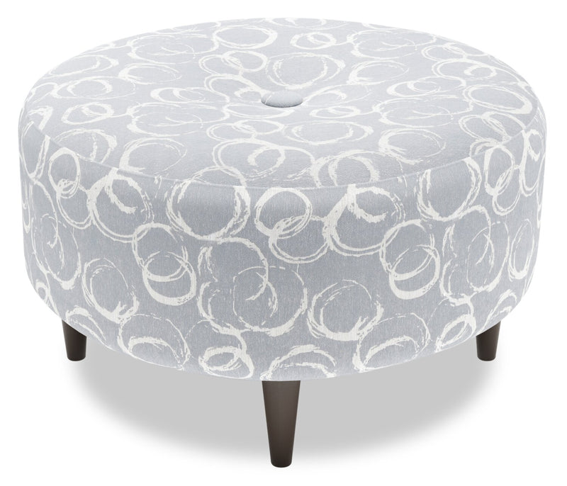 Made in Canada Customizable Sofa Lab The Curve 31\" Fabric Ottoman - Alloy Multicolour