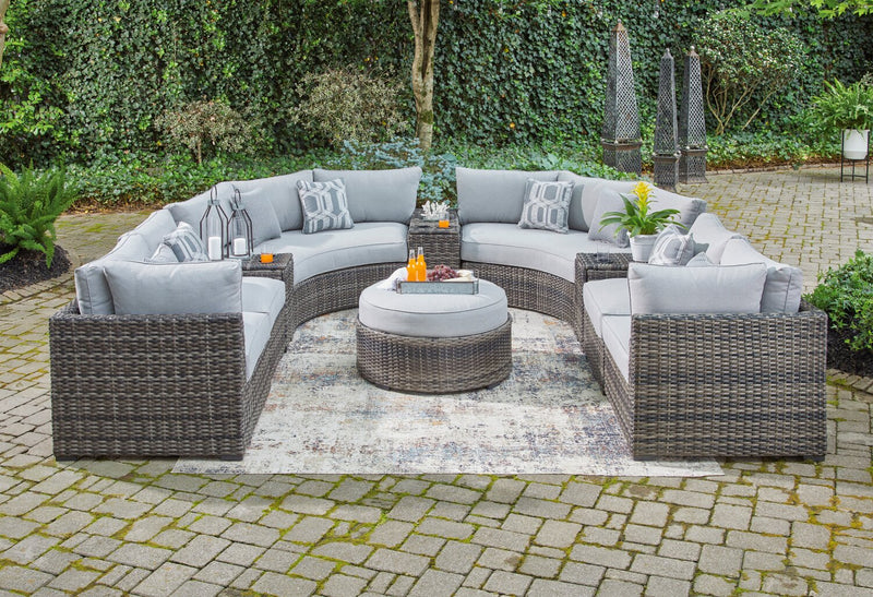 Lilo Outdoor Patio Set of 2 Armless Chairs - Resin Wicker & Nuvella Fabric , UV & Weather Resistant - Grey