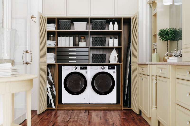 LG 2.6 Cu. Ft. Smart Front-Load Washer and 4.2 Cu. Ft. Smart Heat Pump Dryer