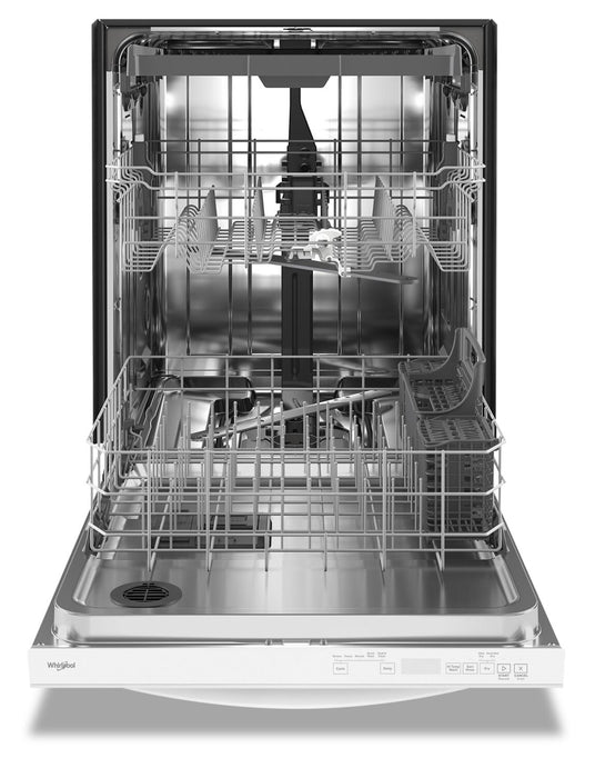 Whirlpool 24\" 47 dBA Built-In Top-Control Dishwasher with Third Rack - White - WDT750SAKW