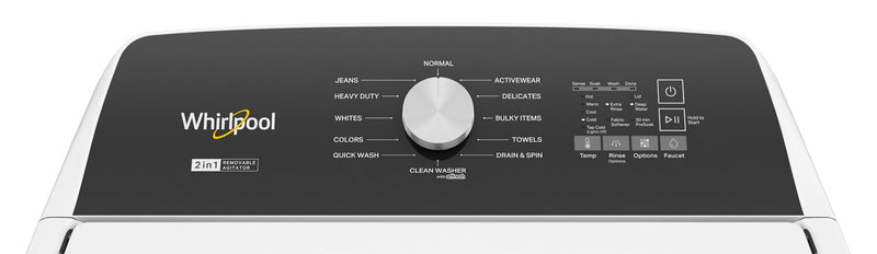 Whirlpool 5.4 - 5.5 Cu. Ft. Top-Load Washer and 7 Cu. Ft. Gas Dryer with Steam 