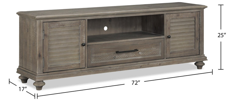 Winston 72\" Modern TV Stand with Storage and Cable Management for TVs up to 80\"- Light Brown