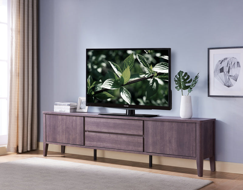 Gabe 72\" Modern TV Stand with Storage for TVs up to 80\"- Walnut Brown