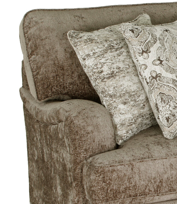 Made in Canada Bellmont 89\" Chenille Fabric Sofa with Reversible Cushions and Wood Legs - Toffee Brown