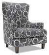 Made in Canada Sofa Lab Customizable Wingback 32\" Fabric Accent Chair - Heather Multicolour
