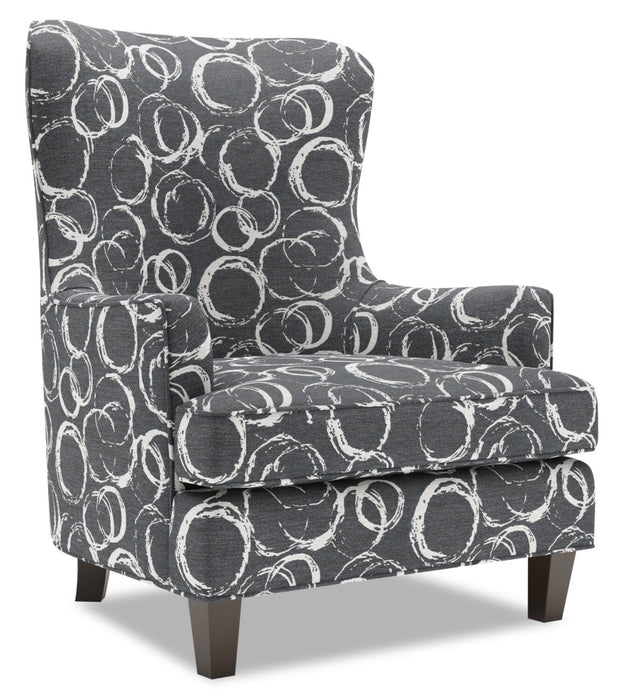 Made in Canada Sofa Lab Customizable Wingback 32\" Fabric Accent Chair - Heather Multicolour