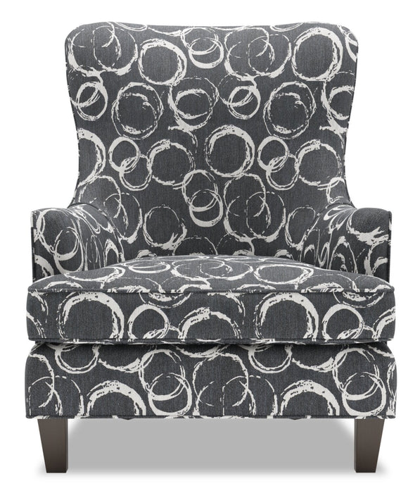 Made in Canada Sofa Lab Customizable Wingback 32\" Fabric Accent Chair - Heather Multicolour