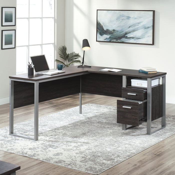 Rayna 59.84\" L-Shaped Office Desk with 2-Drawers - Blade Walnut