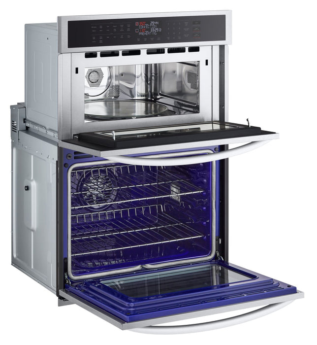 LG 30\" 6.4 Cu. Ft. Electric Combination Wall Oven with Fan Convection - Smudge Proof Stainless Steel - WCEP6423F