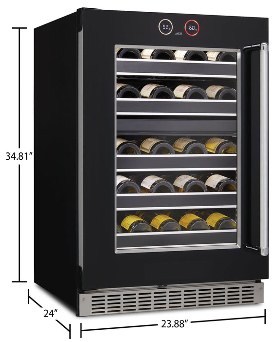 Silhouette Reserve 23.9\" 5 Cu. Ft. Single-Door Wine Cooler - Black - SRVWC050L