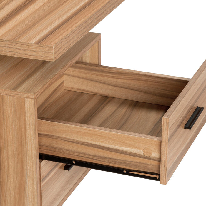 Marnie Reversible 71\" L-Shaped Corner Office Desk with 3-Drawers - Light Brown