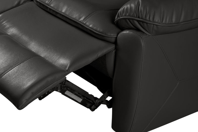 Chandler 60\" Leather-Look Fabric Reclining Loveseat - Grey