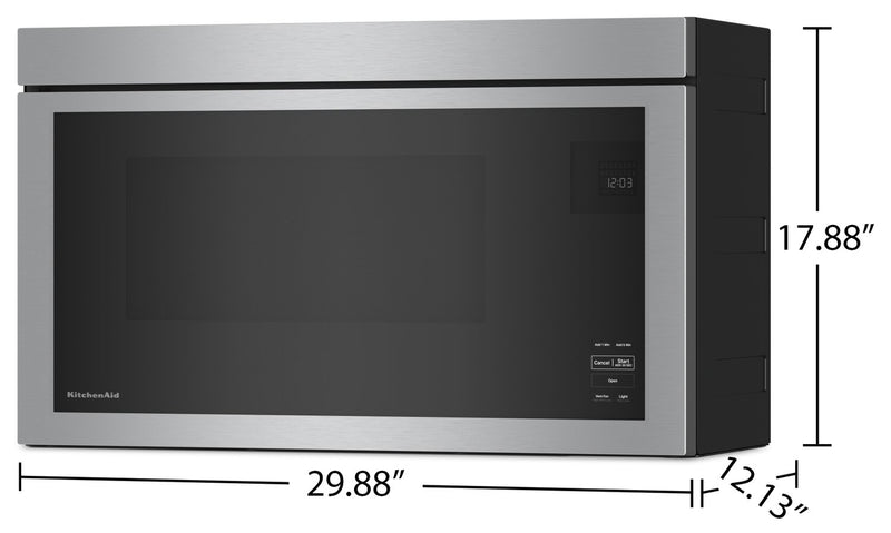 KitchenAid 1.1 Cu. Ft. Flush Over-the-Range Microwave with 900 Watts Cooking - PrintShield Stainless - YKMMF330PPS
