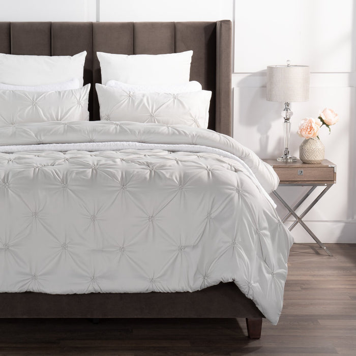 Brianna Light Grey 3-Piece Full/Queen Comforter Set