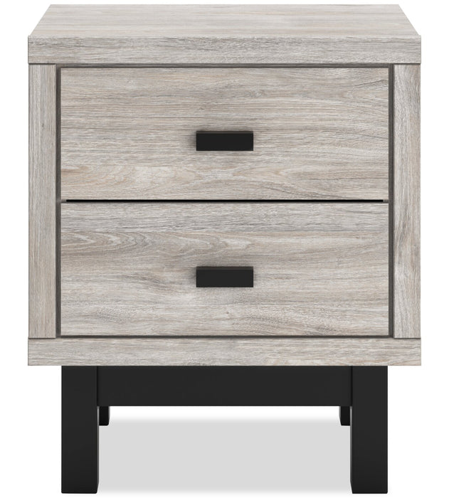 Zen Bedside 2-Drawer Nightstand with Built-in Charging Ports, 21.3\"W x 25\"H - Grey