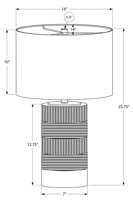 24\" Black and Gold Textured Table Lamp