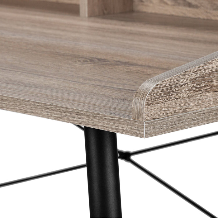 Jeremy 47.25\" Office Desk with Small Hutch - Taupe