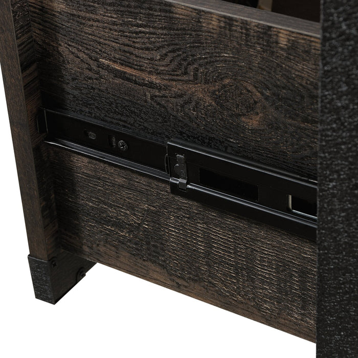 Lewis 47.78\" Office Desk with 2-Drawers - Carbon Oak 