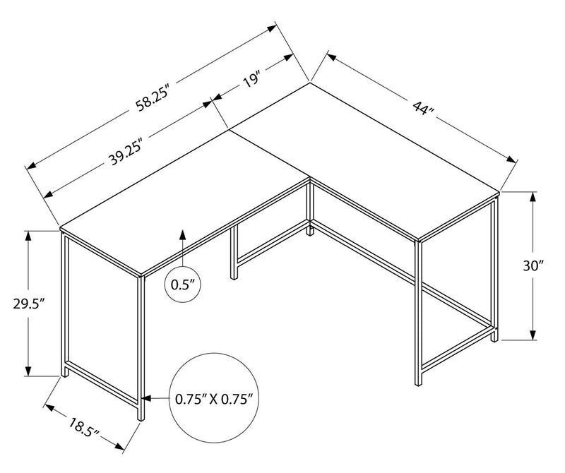 Karter 58.25\" L-Shaped Corner Office Desk - Espresso