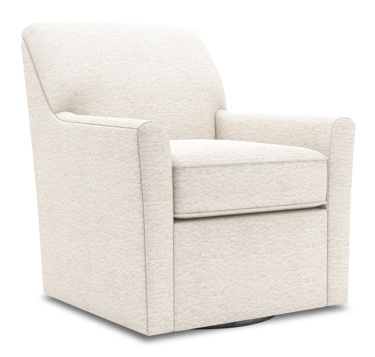 Made in Canada Sofa Lab Customizable Swivel 31\" Chenille Fabric Accent Chair - Luxury Sand Beige