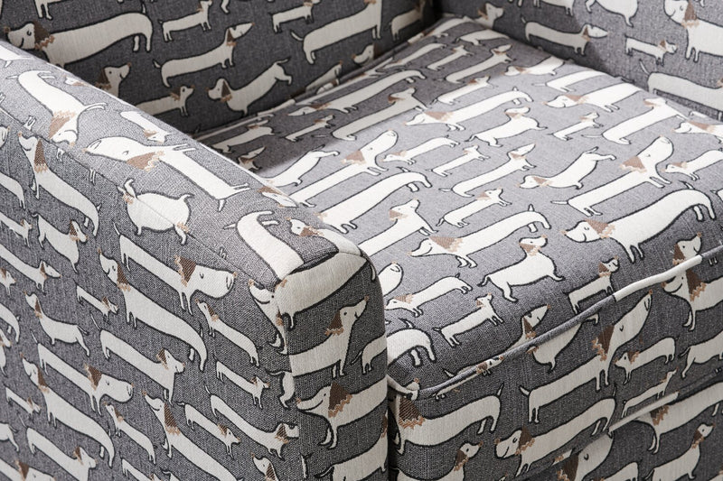 Made in Canada Sofa Lab Customizable Swivel 31\" Fabric Accent Chair - Peppercorn Multicolour