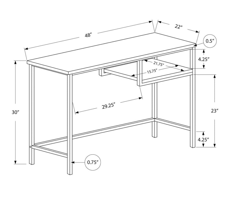 Frankie 48\" Office Desk with Shelf - Taupe