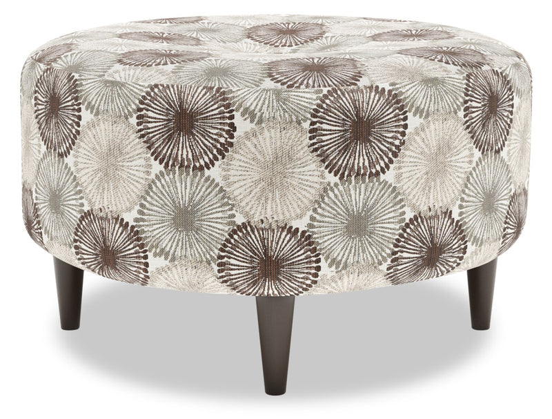 Made in Canada Customizable Sofa Lab The Curve 31\" Fabric Ottoman - Stone Multicolour