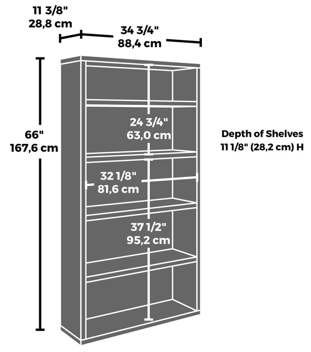 Affirm 34.8\" Commercial Grade 5-Shelf Bookcase - Noble Elm