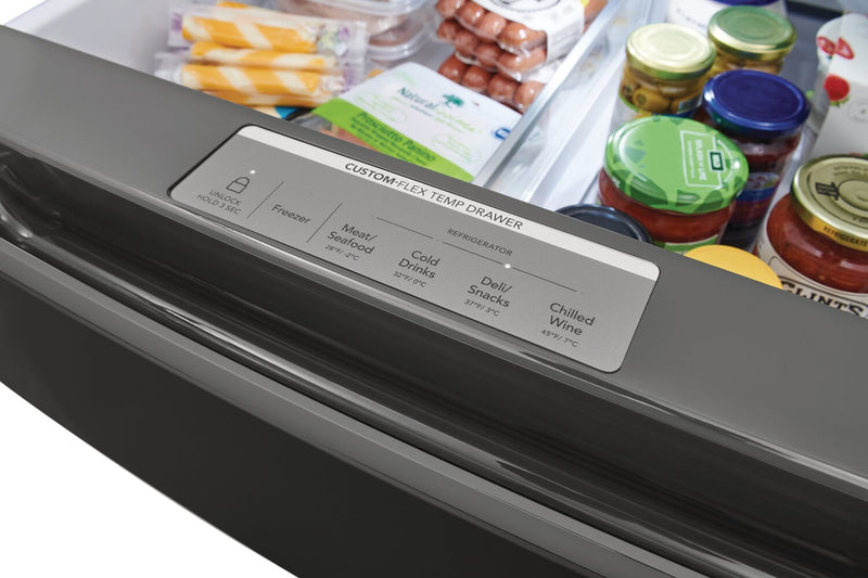 Frigidaire Gallery 36\" 21.5 Cu. Ft. Counter-Depth 4-Door French-Door Refrigerator - Smudge-Proof® Black Stainless Steel - GRMC2273CD