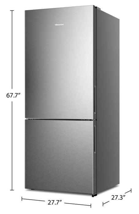 Hisense 27.7\" 14.7 Cu. Ft. Bottom-Mount Refrigerator - Titanium - RB15A2CSE