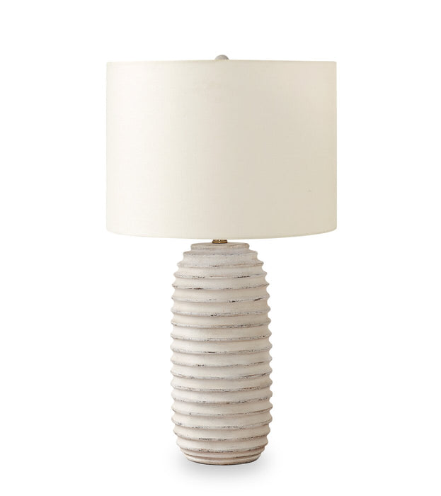 28\" Cream Textured Resin Table Lamp