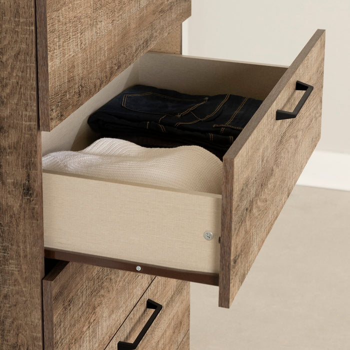 Everley Bedroom Chest of Drawers, 5-Drawer, 29\"W x 49\"H- Brown